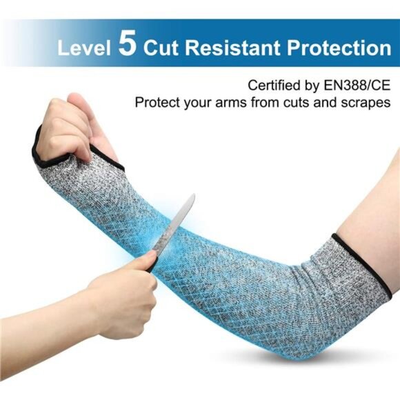 Arm Protection Sleeves Level 5 Cut 2 Pairs Heat Resistant Sleeves - Picture 3 of 7